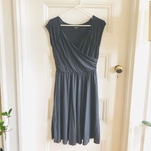 Garnet Hill | Juliet Gray Faux Wrap Knit Dress